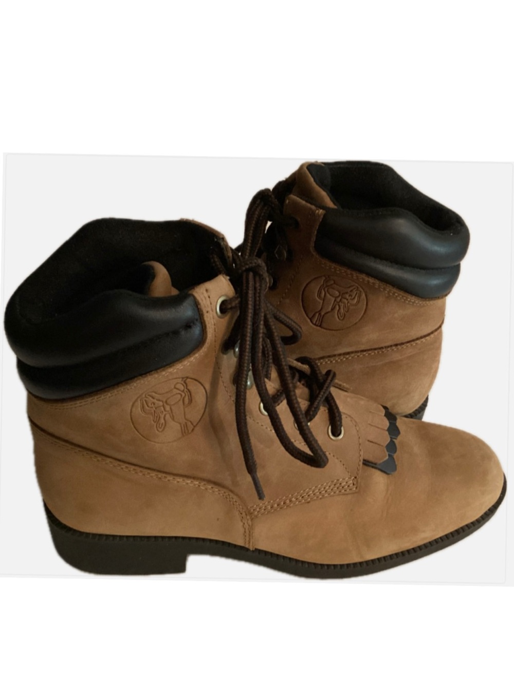 Laredo Womens Western Boots Genuine Leather 6.5M Brown fringe Brown Saddle Brand